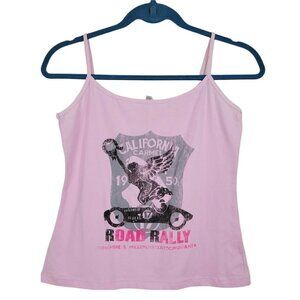 American Apparel Lg Classic Girl Angeleigh Anastasio Cropped Tank Top Pink Y2K